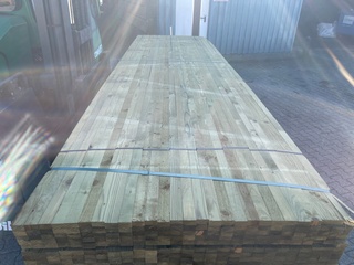 Ca. 300x Vuren Panlatten Groen Geïmpregneerd, 21x36mm, lengte 390cm
